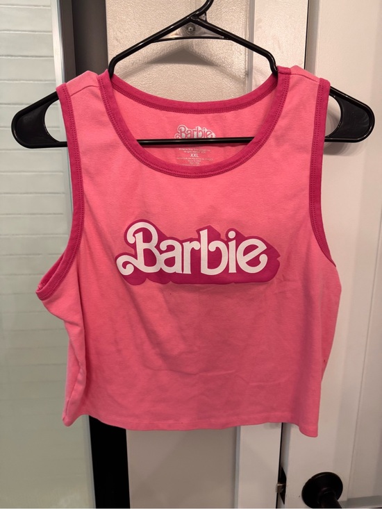 Barbie Tops - Barbie Girls' Pink Logo Cropped Tank Top
